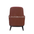 Fauteuil Leslie Highback en tissu rouge de style moderne